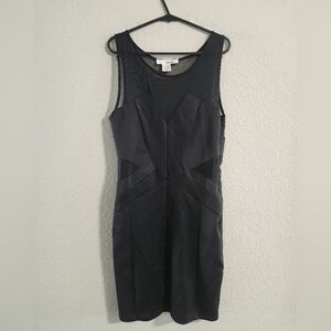 Sans Souci Women’s Black mesh body con stretch mini sleeveless dress size small